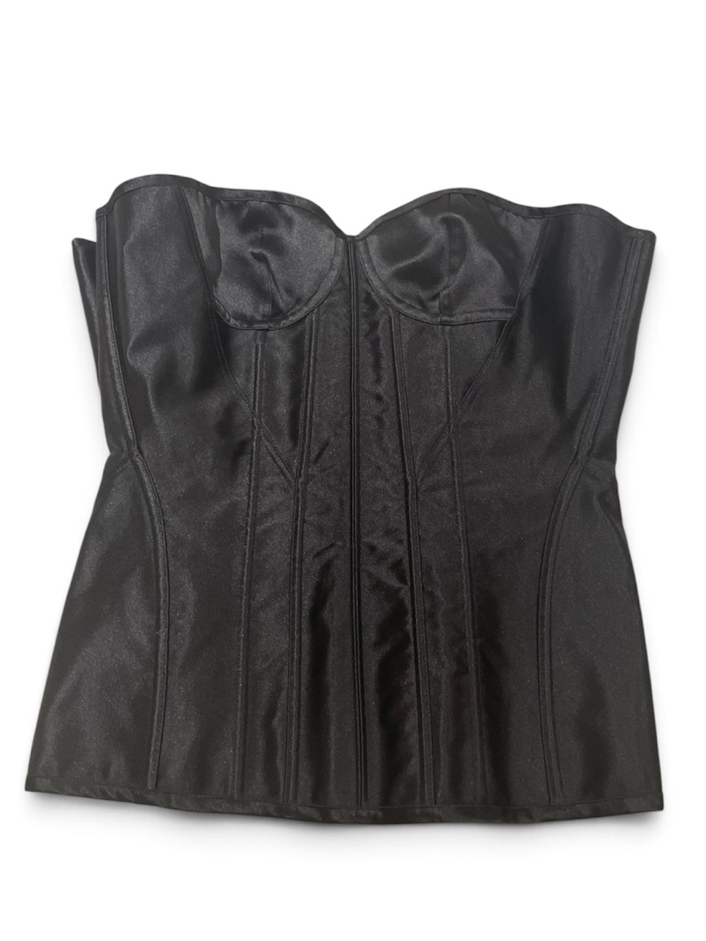 La SENZA Black Satin Bustier Corset Top